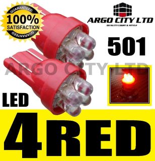 LED XENON RED QUAD 501 T10 W5W SIDELIGHT BULBS VOLKSWAGEN BEETLE 