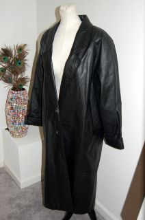   Brand ~ Goth Trench Coat ~ Long Leather Jacket ~ Womens Size 12