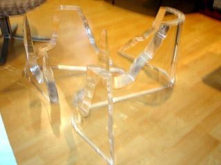   Lion in Frost Lucite Iceberg Coffee Table Mid Century Modern Eames Era