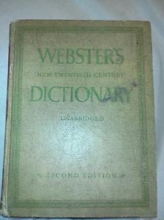 Websters New Twentieth Century Dictionary Unabridged Sec​ond Ed 