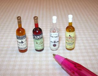 Miniature Liquor for the DOLLHOUSE Bar, Set #5 Miniatures 1/12 Scale