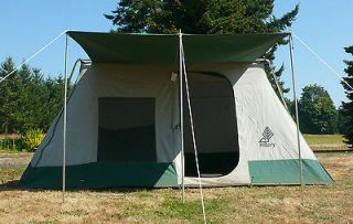 Tent Canvas 14 X 10 X 6 7 With Awning Vintage Hillary Aluminum 