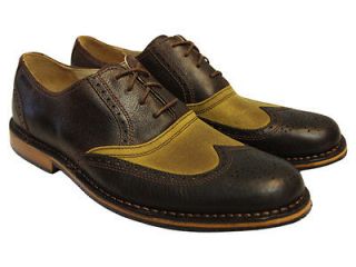 Sebago Mens Filson Brattle B19000 Dark Brown Wax Canvas Oxfords Shoes 