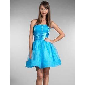   340 Betsey Johnson Organza Teen Vogue Prom Cocktail Dress Blue Teal 8
