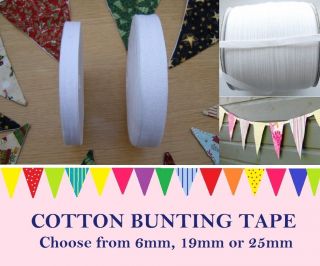 Cotton Tape Twill Bunting Apron Lining Bias Binding Party Jubilee * 3 