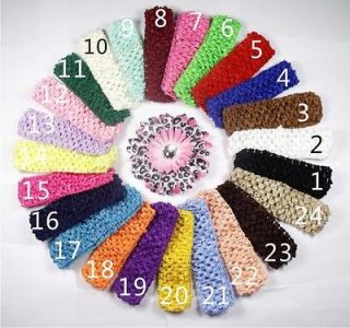   30 1.5 girl kid Baby Crochet Headbands for Hair Flower Bow clip dggg