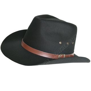   Mens Stetson Fedora Pure Cotton Cowboy Hat Stylish Black Trilby Panama
