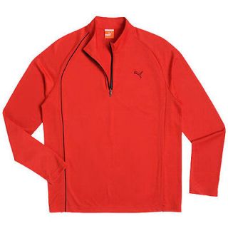 NEW 2012 Puma Golf 1/4 Long Sleeve Performance Polo Shirt Top Red X 