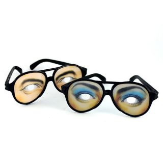 Funny Fake Eye Glasses w/ Big Frame Joke Fancy Dress Mens / Ladies 