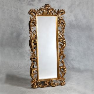   LARGE FRENCH CHATEAU ANTIQUE GOLD FREE STANDING FULL LENGTH MIRROR