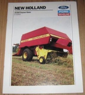 New Holland D1000 2X3X8 Square Baler Sales Brochure