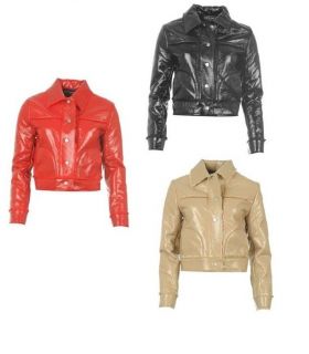 ladies leather jacket women pu pvc faux pleather top girls womens fur 