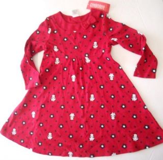 NWT GYMBOREE Holiday Panda Red Black Knit LS Dress 4 4T VVHTF