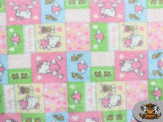Fleece Printed HELLO KITTY PINK PATCH Fabric 58 Wide sold by the 