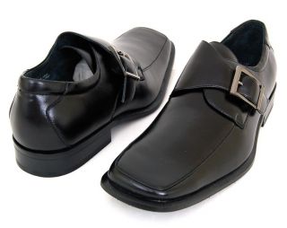New Mens Leather Dress Shoes Monk Strap Buckle Slip On Loafers Free 