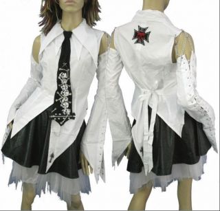 CS1, white lady Corset gothic shirt, lolita,size S xxxL