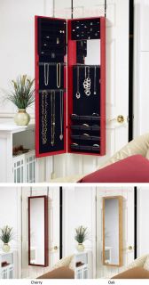 Jewelry Organizer Cabinet with Double Mirrors   Wall Mount or Door 