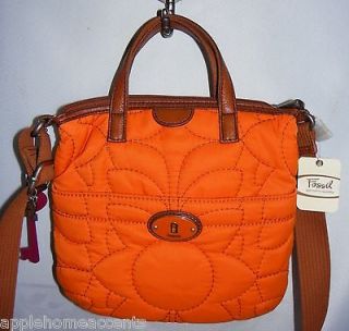 FOSSIL MEDIUM ORANGE QUILTED KEY PER CROSSBODY BAG NEW WITH TAG