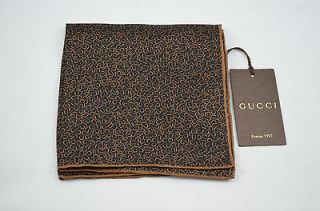 Authentic GUCCI 100% Silk Pocket Handkerchief ~ NWT ~ Made in Italy