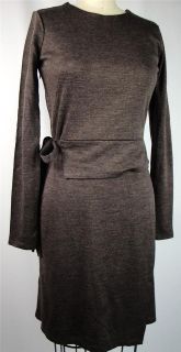 Ann Taylor NEW Long Sleeve Brown Peplum Ruffle Stretch Sheath Dress Sz 