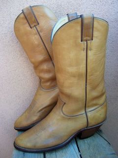 MENS TALL COWBOY WESTERN BOOT JUSTIN GOLDEN TAN LEATHER RANCH RIDING 