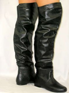 thigh high leather boots in Boots