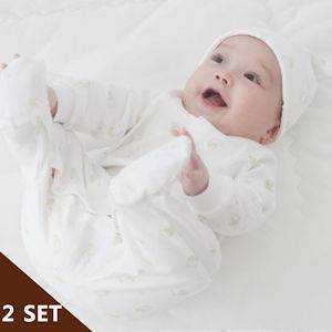 Hyundai Hmall Organic Cotton 100% Baby Lamb Sleeper 2 Sets (suit + hat 