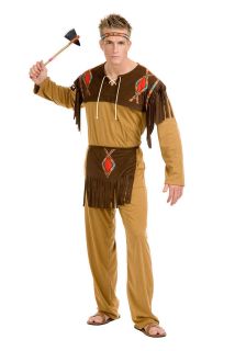   MENS NATIVE AMERICAN INDIAN BRAVE COSTUME INDIAN COSTUME SHIRT PANTS