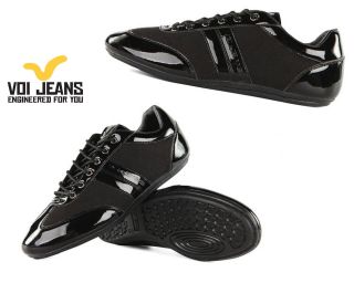   Designer Voi Jeans Winchester Quilt Black Smart Casual Trainers Shoes