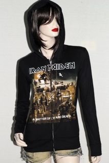 Iron Maiden Heavy Metal rock DIY Slim Fit Hoodie Jacket Top Shirt
