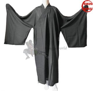   meditation robe~chinese shaolin long gown~kung fu hai qing robe~black