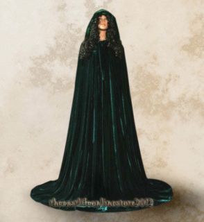   Velvet Cloak Renaissance Medieval Wicca Robe Larp Cape Shawl S XXL