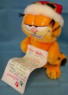   Garfield Cat Plush Santa Hat & Wish List Letter to Santa Dakin 9T