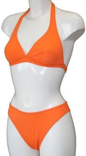 Calzedonia Plain Orange Halterneck Style Bikini 34 Bust Size 10