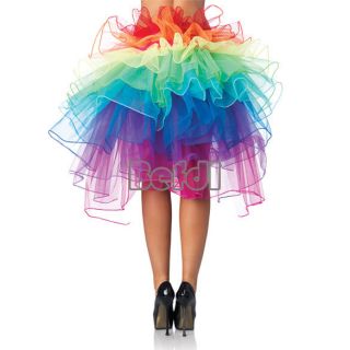   Layer Rainbow Tulle Dress Bouffant Tail Burlesque Skirt BF00
