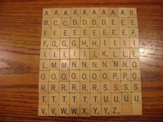 100 Vintage Scrabble Wood Letter Tiles,Clean,Cr​afts,Scrapbook