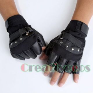 fingerless leather gloves stud