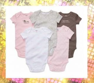 NWT Carters 5 pc Bodysuits set Carters Girl 5 pack Bodysuit Pink set