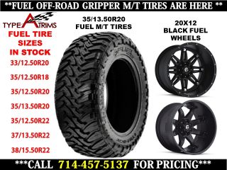   Fuel Off Road Black Wheel & 35/13.50R20 Fuel Gripper M/T Tire Package