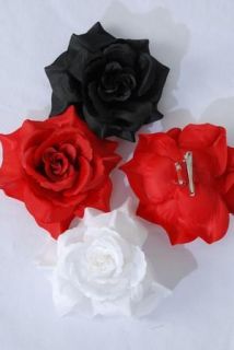 WHOLESALE SILK rose HAIR BOW clip BROACH pin WEDDING pageant PROM 