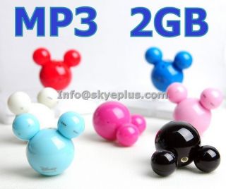 New Cute 2GB 2G Mickey Mouse Mini  Player 7 Color