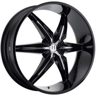 22 inch Helo HE866 black wheels rims 6x5 6x127 +35