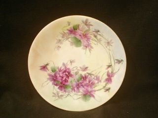 Vintage J P Limoges Violet Decorative Plate 6 1/8 France Beautiful