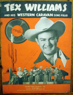 Rare Original 1940s Tex Williams And His Western Caravan Song Folio 