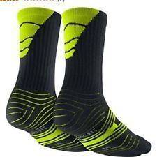 NEW Nike BLACK and VOLT Elite Vapor Football Socks Large 8 12 Speed 