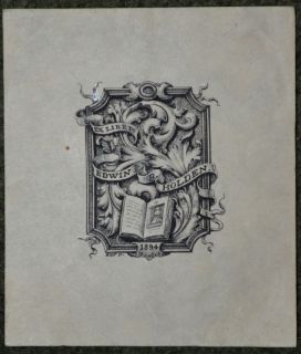 French. Bookplate Of Edwin B. Holden. The smaller plate.