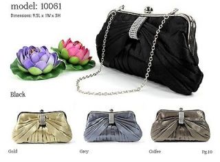 New Snap Evening Purse Magnetic Flap Closure Bag With Rhinestone Decor 