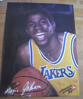 1984 Magic Johnson 7Up poster 19x25 vintage Lakers