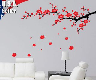   Art Vinyl Decal Sticker L Cherry Blossom Branches Flower Birds #205