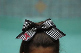 Alabama Bama Embroidered Houndstooth Cheerleading Hair Bow Bama Girl